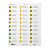 Retouradres van Bright Sunflower Floral Wedding Etiket (Full Sheet)