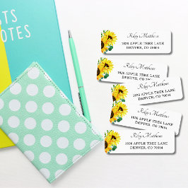 Retouradres van Bright Sunflower Floral Wedding Etiket