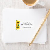 Retouradres van Bright Yellow Sunflower Wedding Etiket (Insitu)