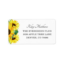 Retouradres van Bright Yellow Sunflower Wedding