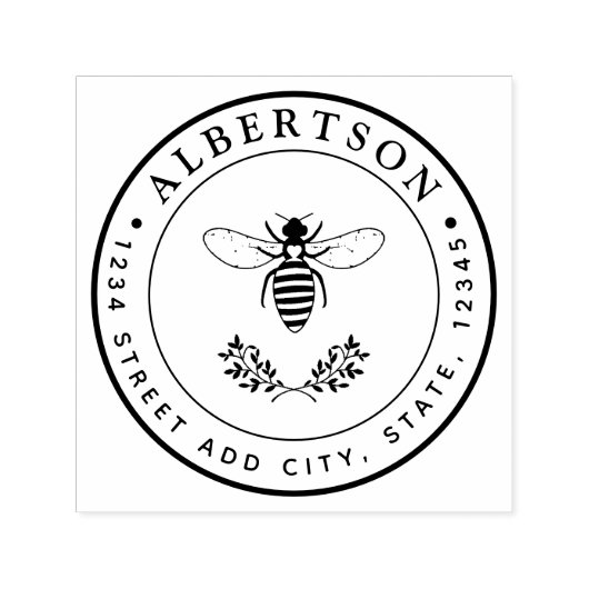 Retouradres van de liefdadige honingbijen Ruwbruil Zelfinktende Stempel (Design)