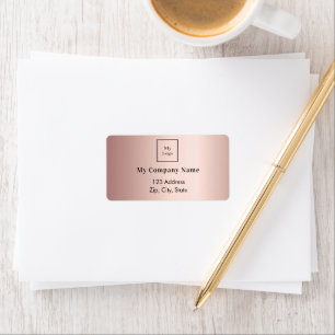 Retouradres van de logo roos goud etiket