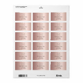 Retouradres van de logo roos goud etiket (Full Sheet)