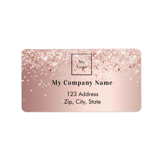 Retouradres van de logo roos goud etiket (Voorkant)