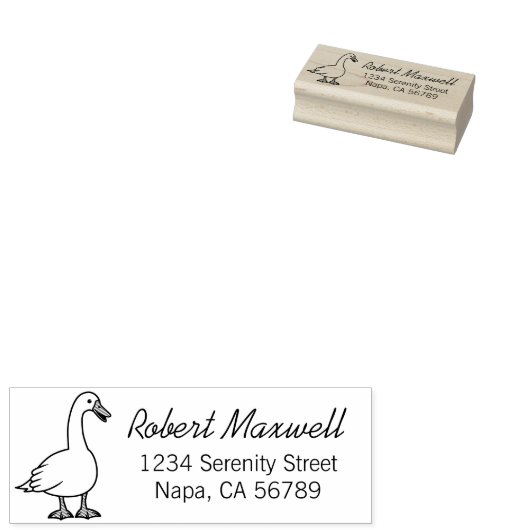 retouradres van de witte gans rubberstempel (Gestempeld)