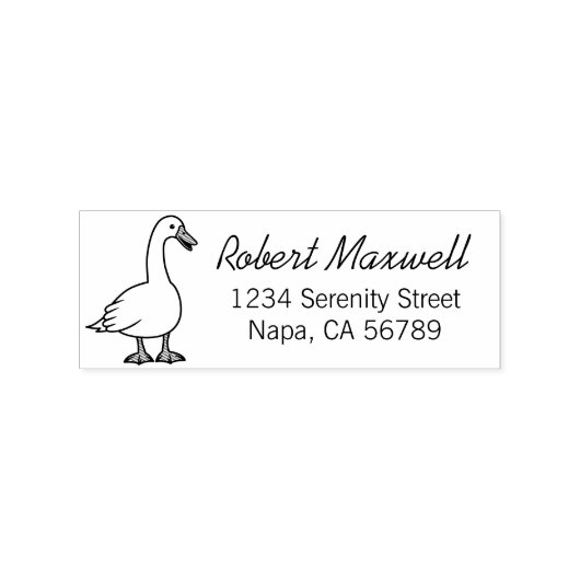 retouradres van de witte gans rubberstempel (Afrduk)