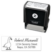 retouradres van de witte gans  zelfinktende stempel (In situ)