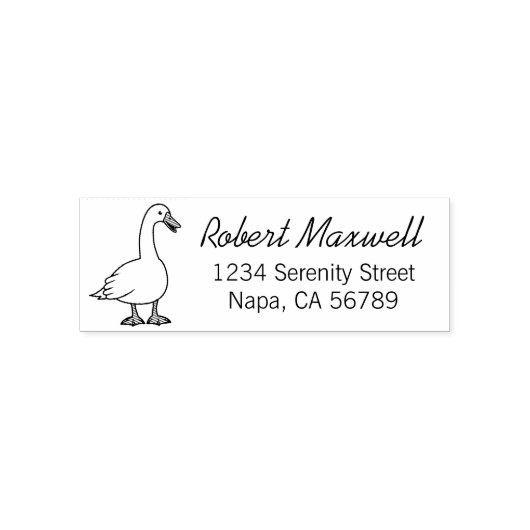 retouradres van de witte gans zelfinktende stempel (Design)