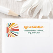 retouradres van de zonnestralen etiket (Insitu)