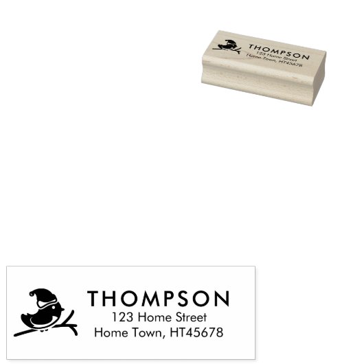 Retouradres van Holiday Robin Rubberstempel (Gestempeld)