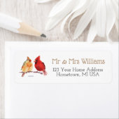 retouradres van kardinaal-vogel etiket (Insitu)