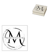 Retouradres van logo Elegant Monogram Rubberstempel (Gestempeld)