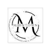 Retouradres van logo Elegant Monogram Rubberstempel (Afrduk)