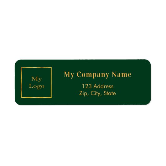 Retouradres van logo van Emerald Green Etiket (Voorkant)