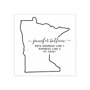 Retouradres van Minnesota-kaart Rubberstempel