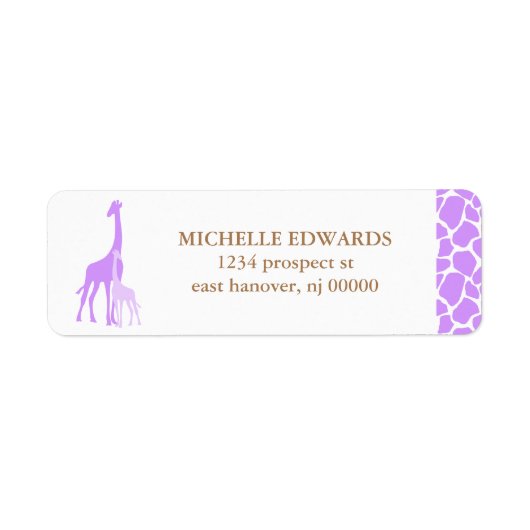 Retouradres van moeder en Baby Giraffe Etiket (Voorkant)