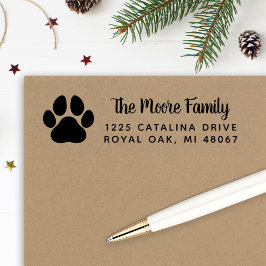 Retouradres van Pet Lover Paw Print Family Zelfinktende Stempel