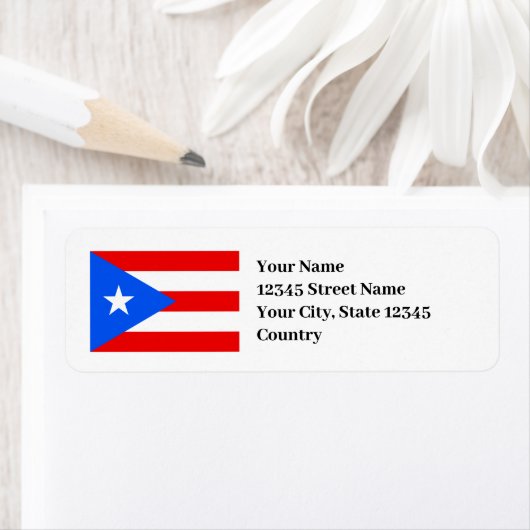 Retouradres van Puerto Rico-vlag Etiket (Insitu)
