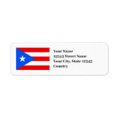 Retouradres van Puerto Rico-vlag Etiket (Voorkant)