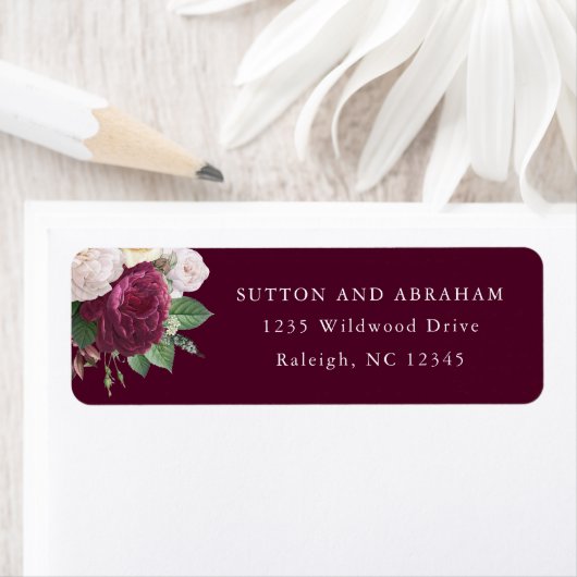 Retouradres Vintage Bloem Bloesems Etiket (Insitu)