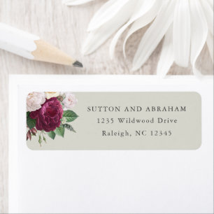 Retouradres Vintage Bloem Bloesems Etiket