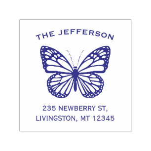  retouradres vlinder Logo Zelfinktende Stempel