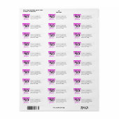 Retouradres voor 50 en geweldige hot-roze verjaard etiket (Full Sheet)