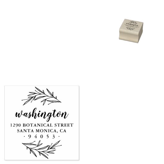 Retouradres voor aangepaste Laurel-tak Rubberstempel (Gestempeld)