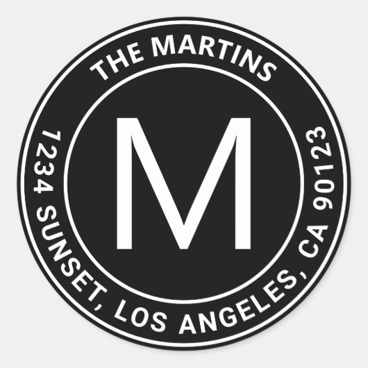  retouradres voor cirkelvormige tekst ronde sticker (Voorkant)