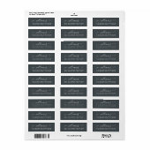 Retouradres voor Elegant Script Off-Black familie Etiket (Full Sheet)