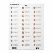 Retouradres voor kerstman van koek etiket (Full Sheet)