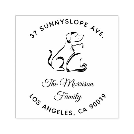 Retouradres voor levendige honden en katten rubberstempel (Afrduk)