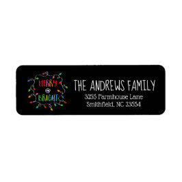 Retouradres voor Merry and Bright Kerstmis Etiket