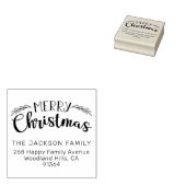 Retouradres voor prettige kerst rubberstempel (Gestempeld)