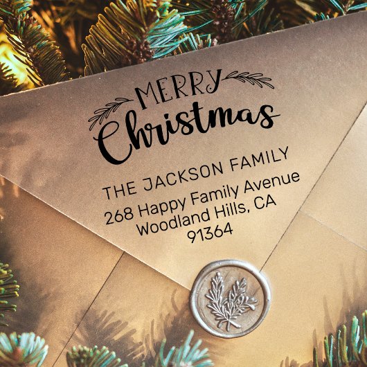 Retouradres voor prettige kerst  zelfinktende stempel