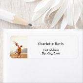 Retouradres voor trouwfeest met witte foto  etiket (Insitu)