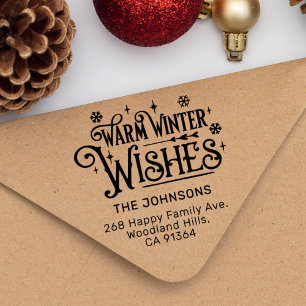 Retouradres Warme Winterwensen Rubberstempel