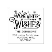 Retouradres Warme Winterwensen Rubberstempel (Afrduk)