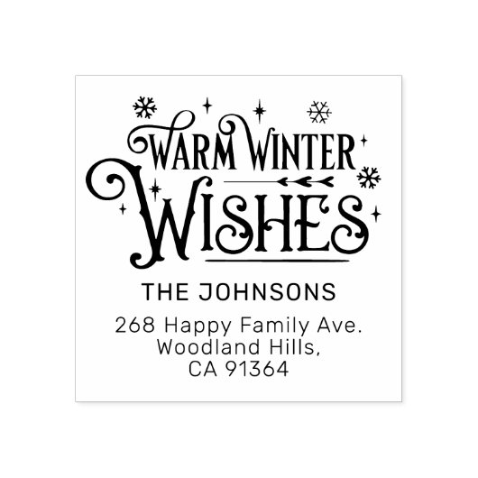 Retouradres Warme Winterwensen Rubberstempel (Afrduk)
