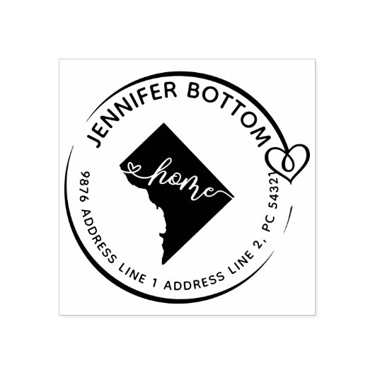 Retouradres Washington DC Rubberstempel (Afrduk)