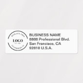 Retouradres Waterdicht Zakelijk Aangepast Logo Labels (Design 1)