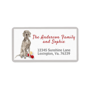 Retouradres Weimaraner and Toys Family Return Etiket