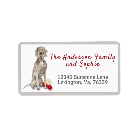 Retouradres Weimaraner and Toys Family Return Etiket (Voorkant)