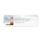 Retouradres Winter Cute Fox Elegant Etiket (Voorkant)