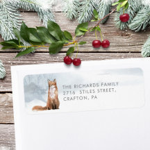 Retouradres Winter Schattige Vos Elegant