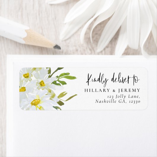 Retouradres wit Daisy Baby shower Etiket (Insitu)