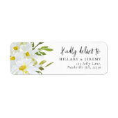 Retouradres wit Daisy Baby shower Etiket (Voorkant)