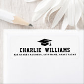 Retouradres witte graduatiecap etiket (Insitu)