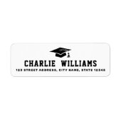 Retouradres witte graduatiecap etiket (Voorkant)