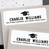 Retouradres witte graduatiecap etiket
